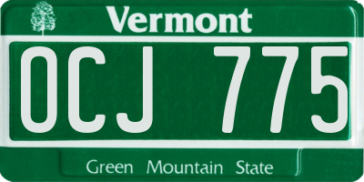 VT license plate OCJ775
