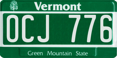 VT license plate OCJ776