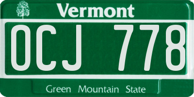 VT license plate OCJ778