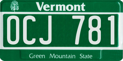 VT license plate OCJ781