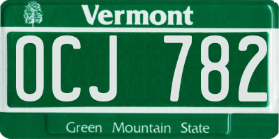 VT license plate OCJ782