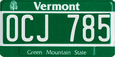 VT license plate OCJ785