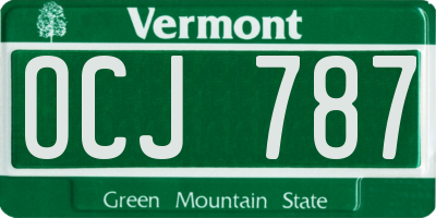 VT license plate OCJ787