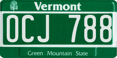 VT license plate OCJ788