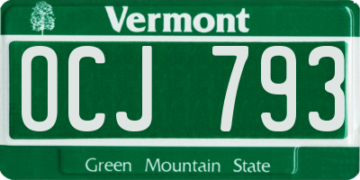 VT license plate OCJ793