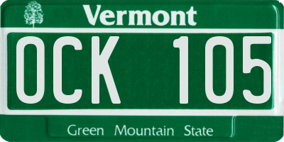 VT license plate OCK105