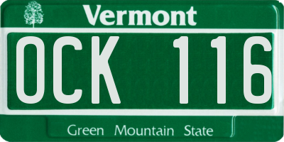 VT license plate OCK116