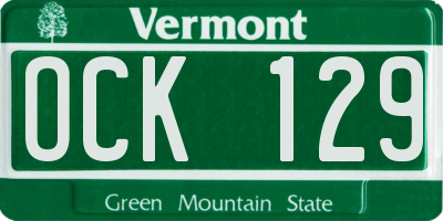 VT license plate OCK129