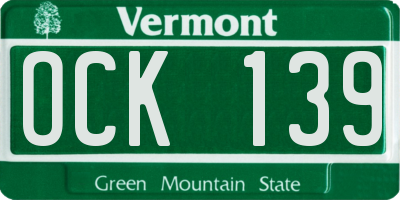 VT license plate OCK139