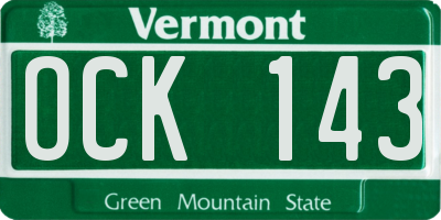 VT license plate OCK143