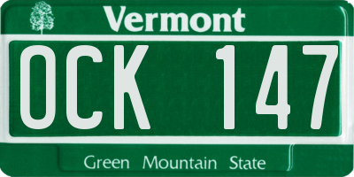 VT license plate OCK147