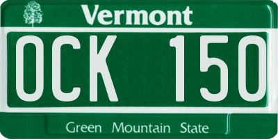 VT license plate OCK150