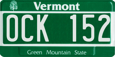 VT license plate OCK152