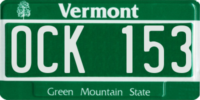 VT license plate OCK153