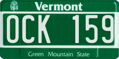 VT license plate OCK159