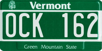 VT license plate OCK162