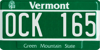 VT license plate OCK165