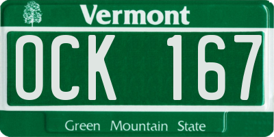 VT license plate OCK167