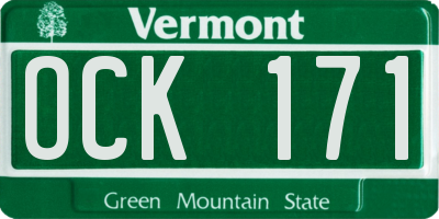 VT license plate OCK171