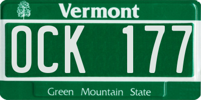 VT license plate OCK177