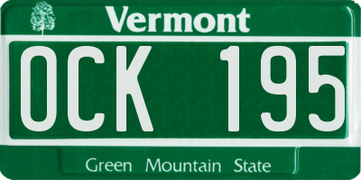 VT license plate OCK195