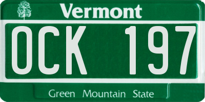 VT license plate OCK197