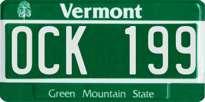 VT license plate OCK199