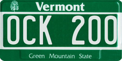 VT license plate OCK200