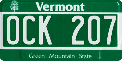 VT license plate OCK207