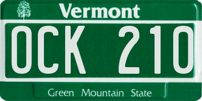 VT license plate OCK210