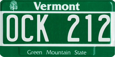 VT license plate OCK212