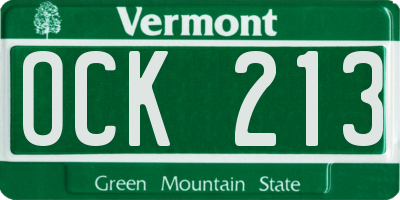 VT license plate OCK213
