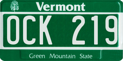 VT license plate OCK219