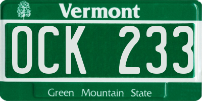 VT license plate OCK233