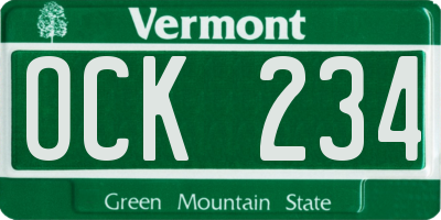 VT license plate OCK234