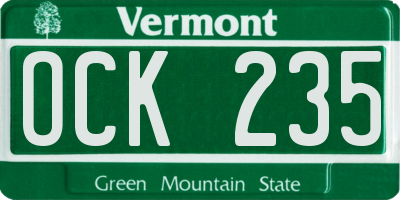 VT license plate OCK235