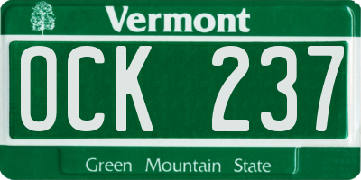 VT license plate OCK237