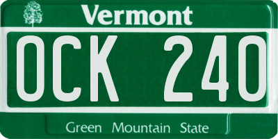 VT license plate OCK240
