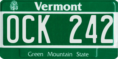 VT license plate OCK242