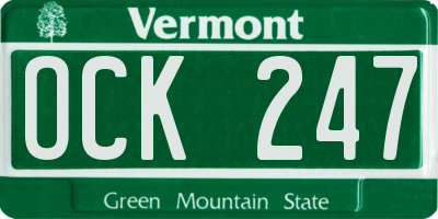 VT license plate OCK247