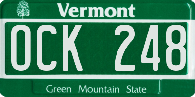 VT license plate OCK248