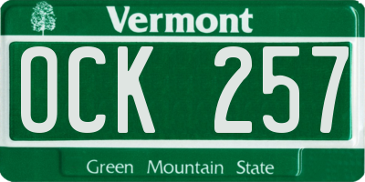 VT license plate OCK257
