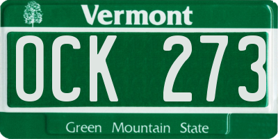 VT license plate OCK273