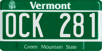 VT license plate OCK281