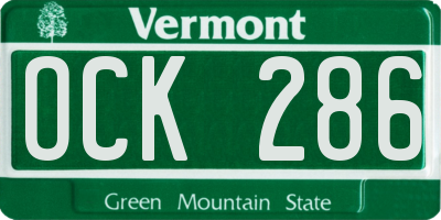 VT license plate OCK286