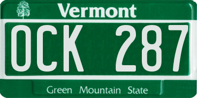 VT license plate OCK287