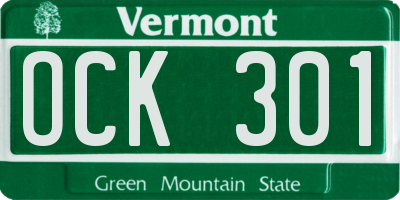 VT license plate OCK301