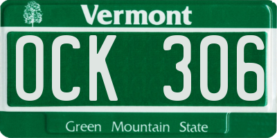 VT license plate OCK306