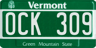 VT license plate OCK309
