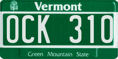 VT license plate OCK310